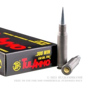 500 Rounds of .308 Win Ammo by Tula – 150gr FMJ