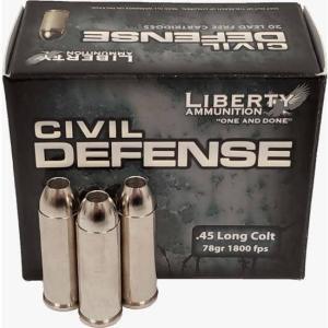 Liberty Ammunition Civil Defense .45 Long Colt 78 grain Hollow Point Centerfire Pistol Ammunition LA-CD-45-031 Caliber: .45 Colt, Number of Rounds: 20,